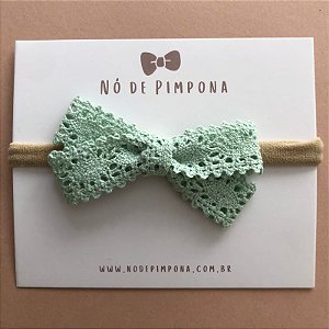 Faixa de Tecido Bebê Renda/ Algodão-  Menta