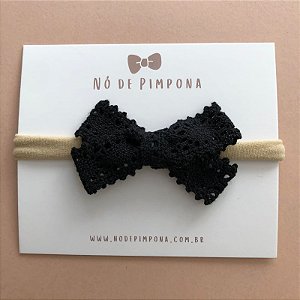 Faixa de Tecido Bebê Renda/ Algodão-  Preto