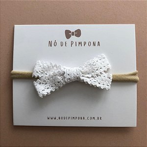 Faixa de Tecido Bebê Renda/ Algodão-  Branco