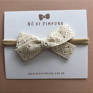 Faixa de Tecido Bebê Renda/ Algodão-  Nude