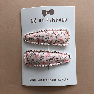 Conjunto de Presilha Tic Tac de Tecido - Rosa Delicado