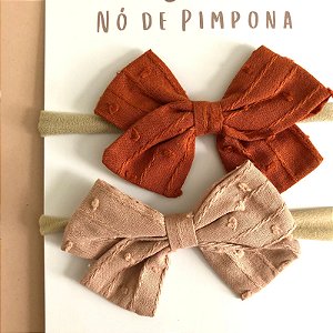 Kit Faixa de Tecido Bebê Algodão-  Marrom e Nude