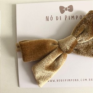 Faixa de Tecido Veludo para Bebê- Dourado