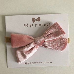 Faixa de Tecido Veludo para Bebê-Rosa Bebê