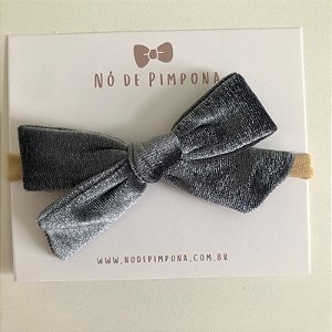 Faixa de Tecido Veludo para Bebê- Cinza