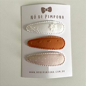 Kit de Presilhas Tic Tac de Tecido - Terracota