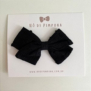 Laço de Tecido Algodão - Preto