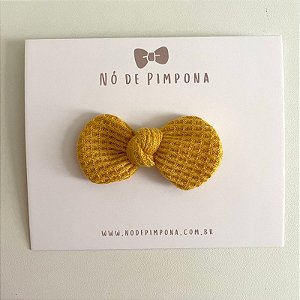 Laço de Tecido Algodão- Amarelo Mostarda