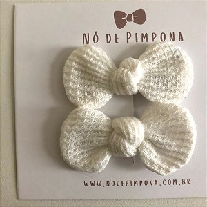 Dupla de Laços de Tecido Algodão- Branco