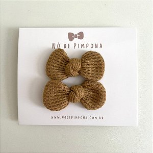 Dupla de Laços de Tecido Algodão- Nude