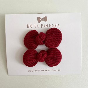 Dupla de Laços de Tecido Algodão- Vermelho