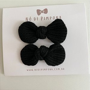 Dupla de Laços de Tecido Algodão- Preto