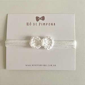 Faixa de Bebê Laço Crochê - Branco