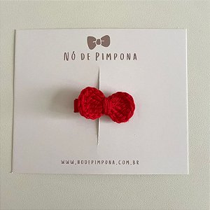 Clips de Laço de Crochê - Vermelho