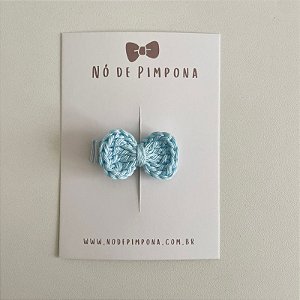 Clips de Laço de Crochê - Azul