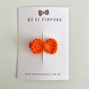 Clips de Laço de Crochê - Laranja