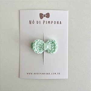 Clips de Laço de Crochê - Verde Bebê