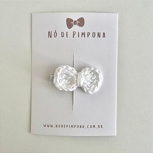 Clips de Laço de Crochê - Branco