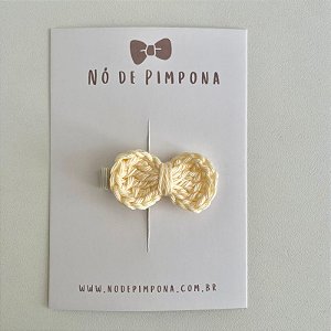 Clips de Laço de Crochê - Amarelo  Bebê