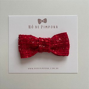 Laço de Paetê - Vermelho