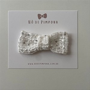 Laço de Paetê - Branco