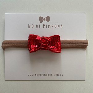 Faixa de Paetê para Bebê - Vermelho