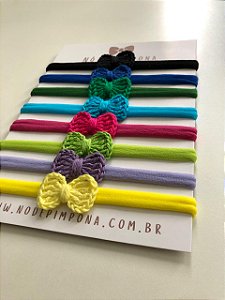 Kit Faixa de Bebê Laços Crochê - 8 cores