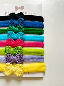 Kit Faixa de Bebê Laços Crochê - 8 cores