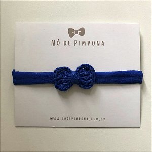Faixa de Bebê Laço Crochê - Azul Royal