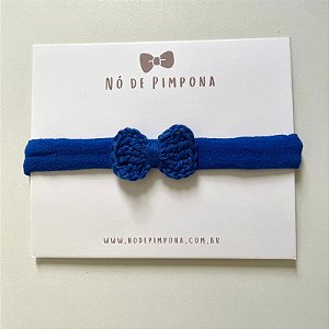 Faixa de Bebê Laço Crochê - Azul Royal