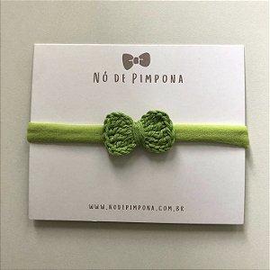 Faixa de Bebê Laço Crochê - Verde Oliva