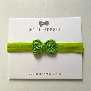 Faixa de Bebê Laço Crochê - Verde Oliva