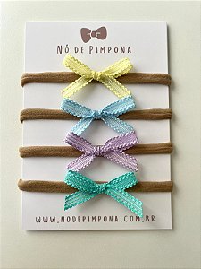 Kit Faixa de Bebê Laços Delicados Trabalhados - Coleção Bambolê