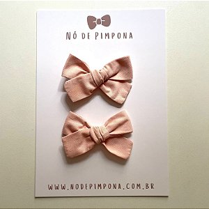 Dupla de Laço de Tecido - Rosa