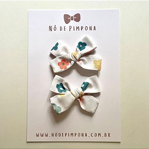 Dupla de Laço de Tecido - Floral