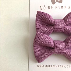 Dupla de Laço de Bebê Linho - Roxo