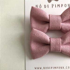 Dupla de Laço de Bebê Linho - Rosa
