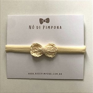 Faixa de Bebê Laço Crochê - Amarelo Bebê