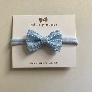 Faixa de Bebê Laço Gravatinha Trabalhado - Coleção Bambolê - Azul