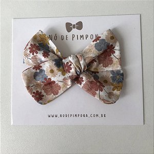 Laço de Algodão Médio Flores- Amarelo