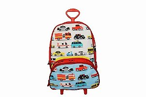 MOCHILA ESCOLAR DE RODINHAS CARROS