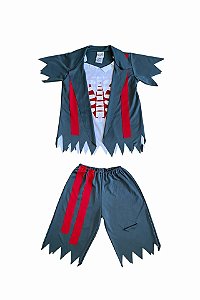 FANTASIA ZUMBI HALLOWEEN CINZA 2PC A22