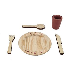 KIT PRATO TALHERES E COPO
