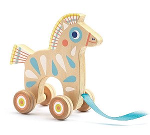 CAVALO DE MADEIRA DE PUXAR