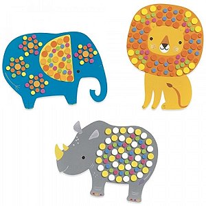 COLAGEM COM MOSAICOS ANIMAIS SELVAGENS