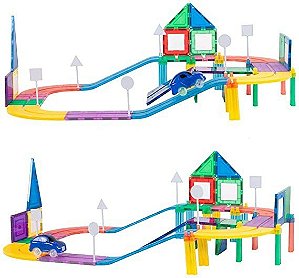 JOGO MAGNETICO EM MALETA C/ RODAS RACE TRACK 80 PECAS