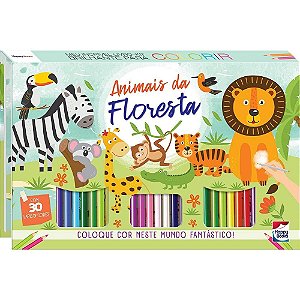 MEU INCRIVEL LIVRO BRILHANTE P/COLORIR FLORESTA