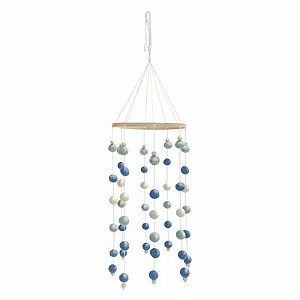 MOBILE POMPOM EM TONS AZUL