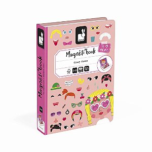 LIVRO MAGNETICO CRAZY FACES MENINAS 65PC
