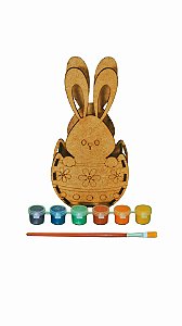 KIT CESTA DE PASCOA EM MDF PARA COLORIR